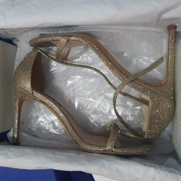 Stuart Weitzman Nudistsong Sandals 8M Platnium Noir - Picture 12 of 13